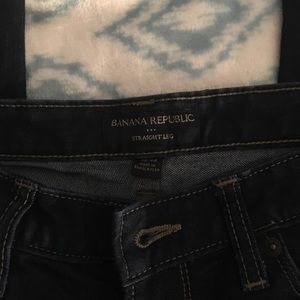 Banana republic dark denim straight legged jeans.